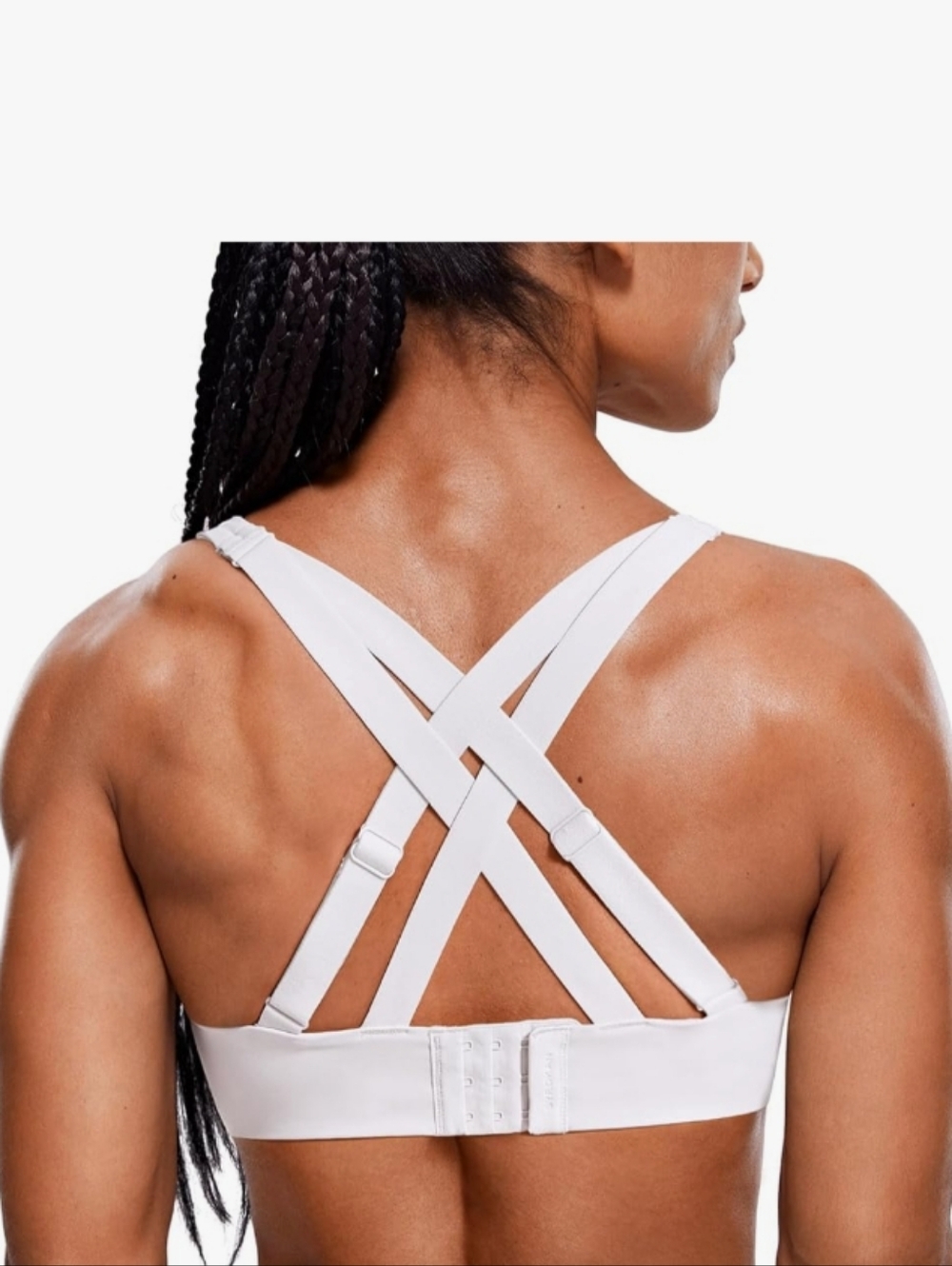 SYROKAN Power On Sports Bra High Support Padded Molded Cup Strappy Racerback 34F